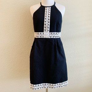 Michael Kors ALine Sleeveless Dress Sz 8 Navy Blue